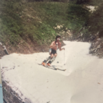 Photograph of a man skiing