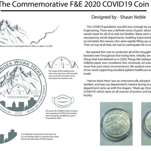 A description of a COVID19 commemorative coin designed by Shaun Noble